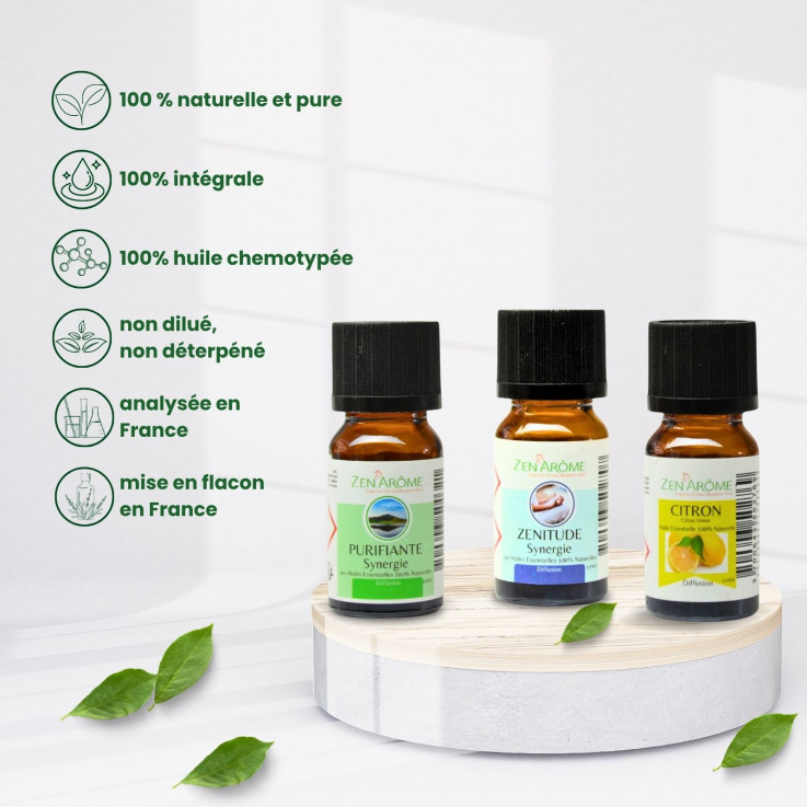 Diffuseur par nébulisation Bao avec 1 huile essentielle et 2 synergies