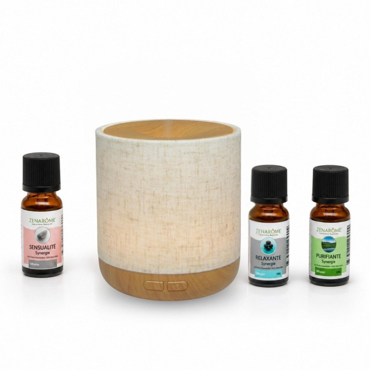 Diffuseur d’huiles essentielles ultrasonique Alesia avec 3 synergies