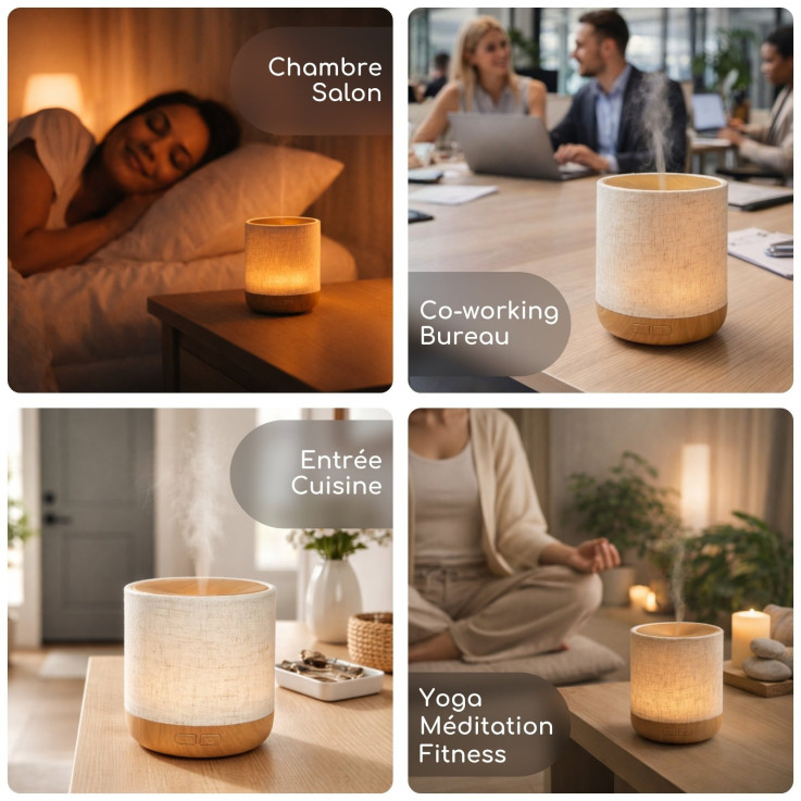 Diffuseur d’huiles essentielles ultrasonique Alesia avec 3 synergies