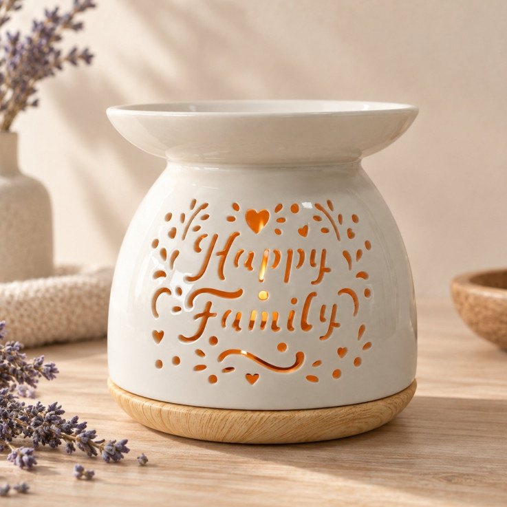 Brûle-parfum en céramique ajourée Happy Family 50 ml