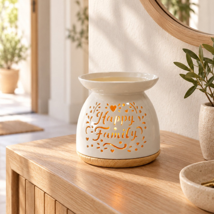 Brûle-parfum en céramique ajourée Happy Family 50 ml