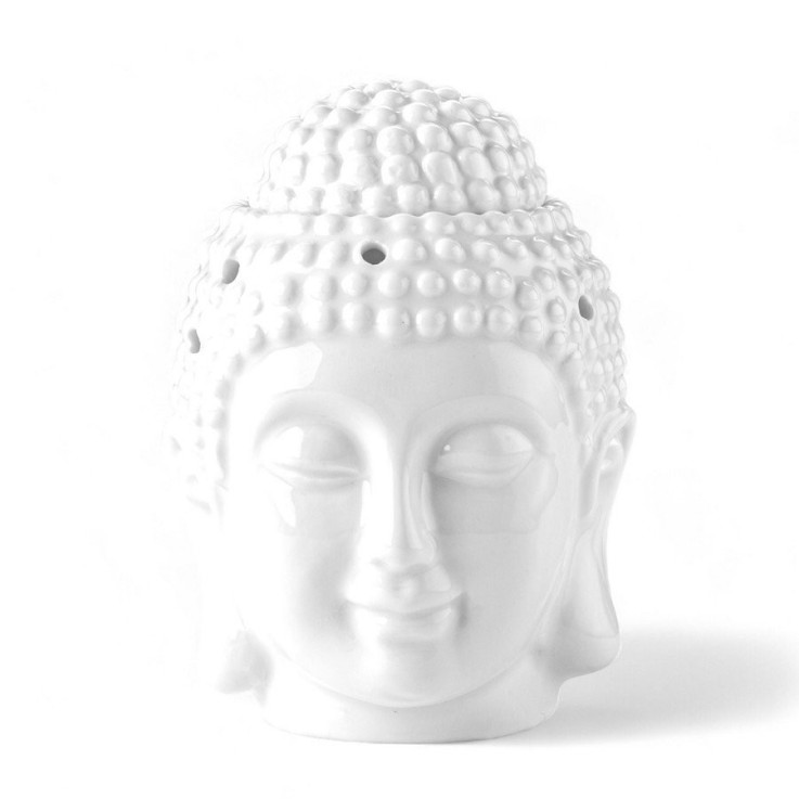 Brûle-parfum en céramique blanche Dhyana