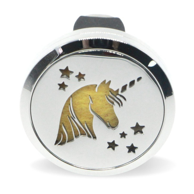 Diffuseur voiture en inox Clip’Arôme licorne