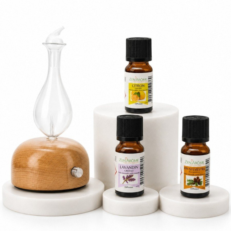 Diffuseur d’huiles essentielles par nébulisation Aurora avec 3 huiles