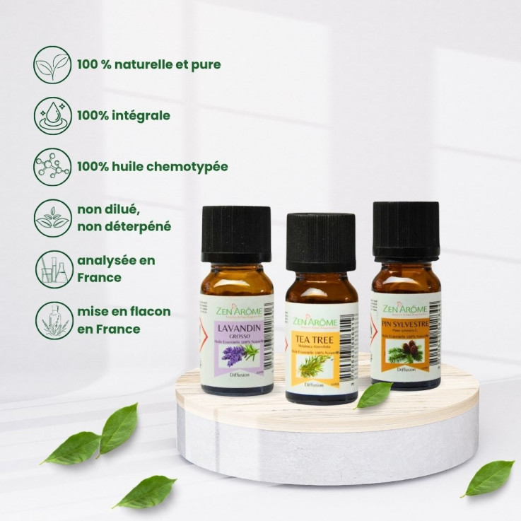 Diffuseur d’huiles essentielles par nébulisation Aurora avec 3 huiles
