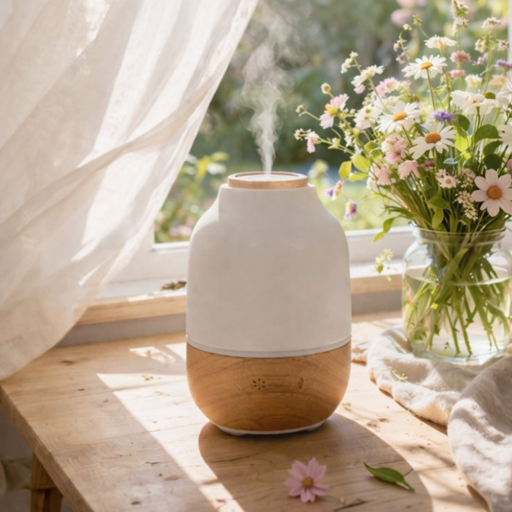Diffuseur ultrasonique Purisia avec trio d’huiles essentielles, 120 ml