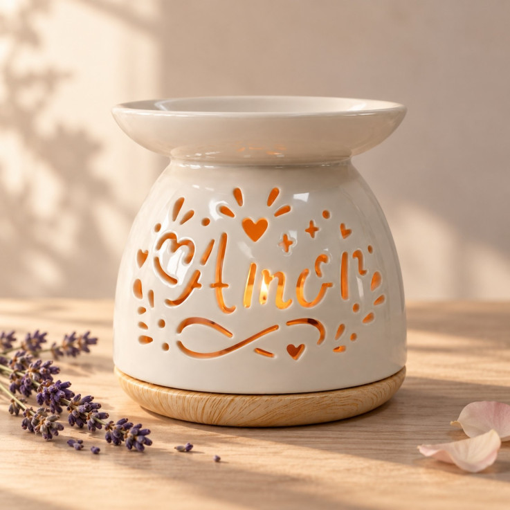 Brûle-parfum en céramique ajourée Amor, 50 ml