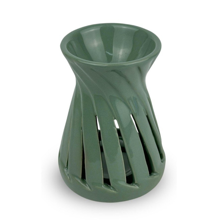 Brûle-parfum en céramique laquée verte Corta, 50 ml