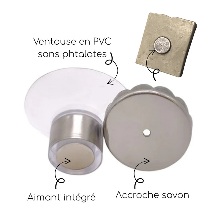 Porte-savon magnétique mural sans perçage