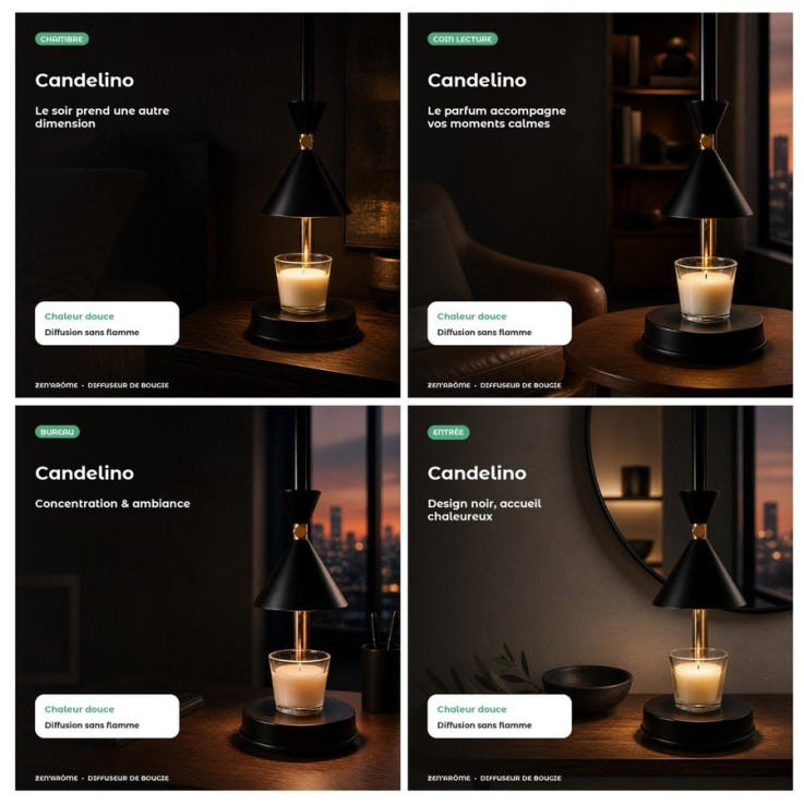 Diffuseur de bougies parfumées sans flamme Candelino