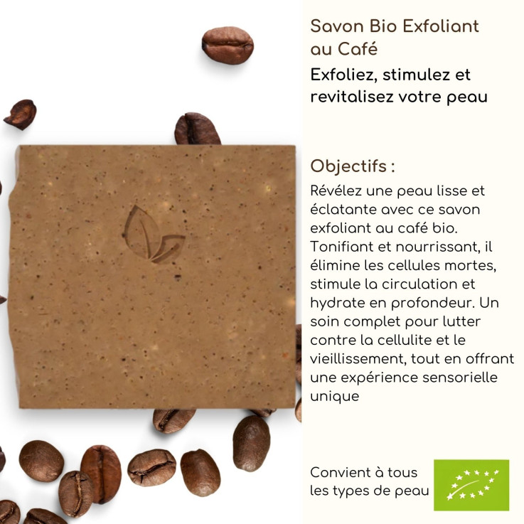 Savon exfoliant au café bio, 120 g
