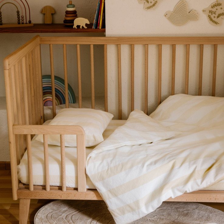 Housse de couette bébé Percale de Coton Bio Maxi-Rayure