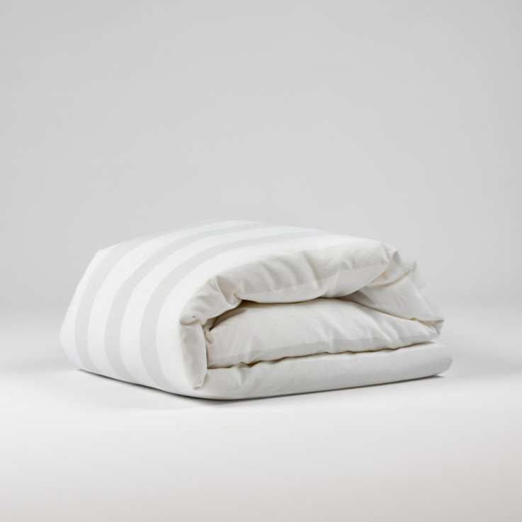 Housse de couette adulte Percale Coton Bio Maxi-Rayure