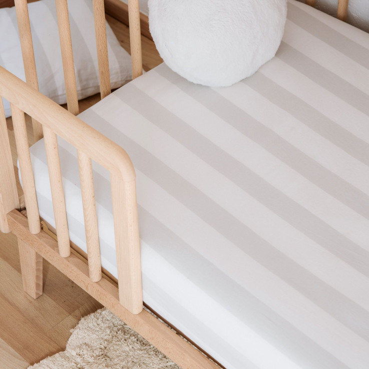 Drap housse bébé Percale Coton Bio Maxi-Rayure