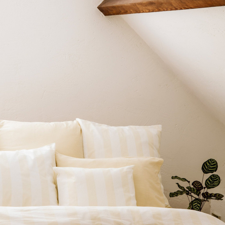 Taie d'oreiller Percale de Coton Bio Maxi-Rayure