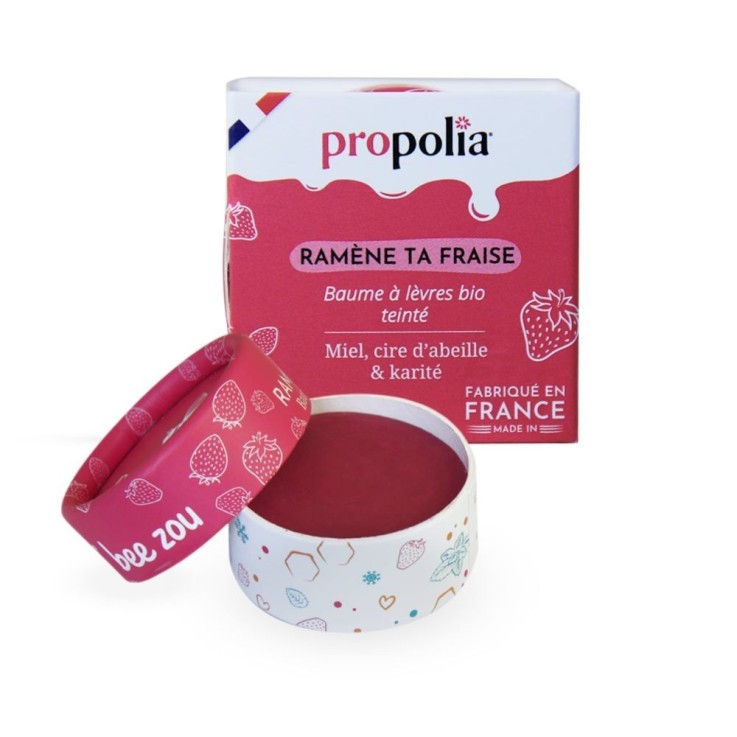 Baume à lèvres teinté Fraise 100% naturel (6g)