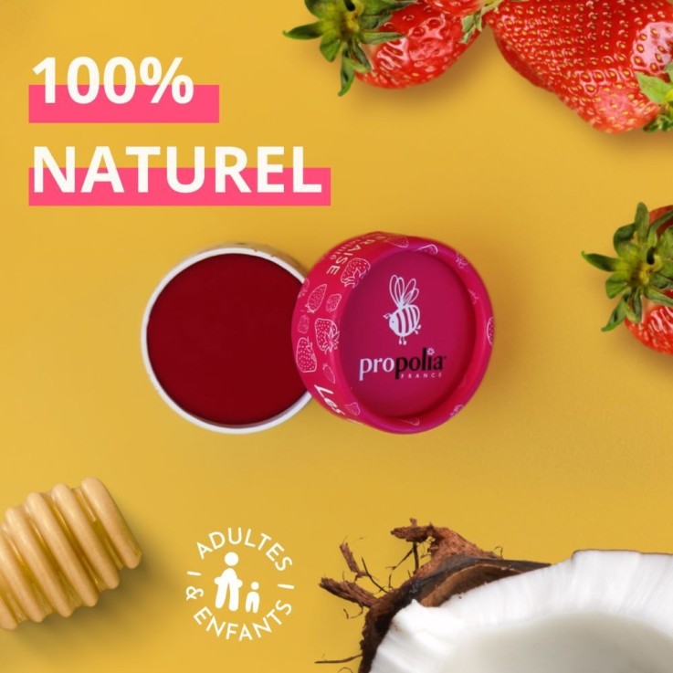 Baume à lèvres teinté Fraise 100% naturel (6g)