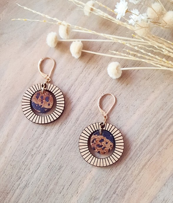 Boucles d'oreilles en bois...