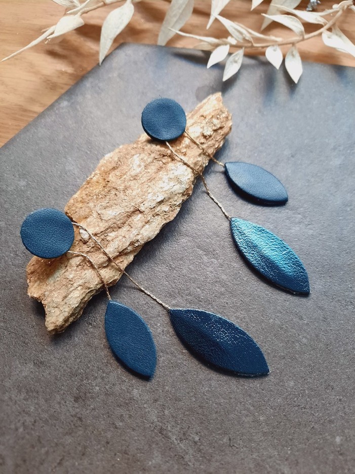 Boucles d'oreilles COCOTTE Bleu pétrole