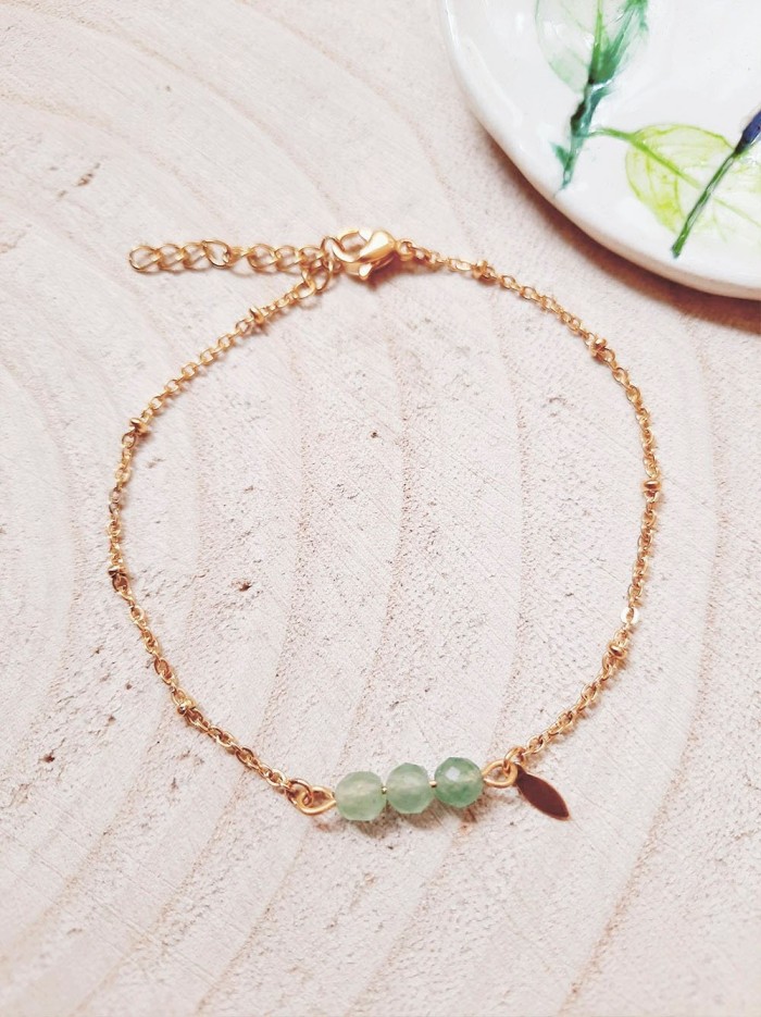 Bracelet POINTS pierres Aventurine