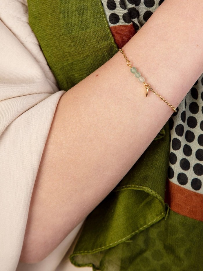 Bracelet POINTS pierres Aventurine