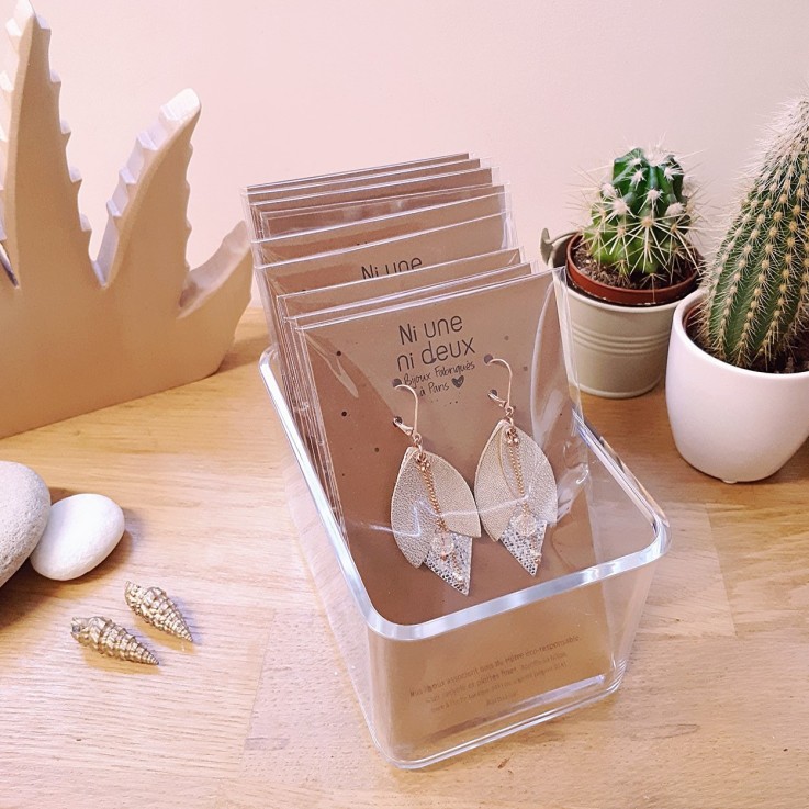 Boucles d'oreilles pendantes TULIPE Rouge