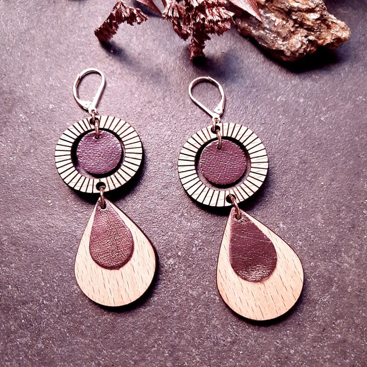 Boucles d'oreilles ETHNIQUE Cassis
