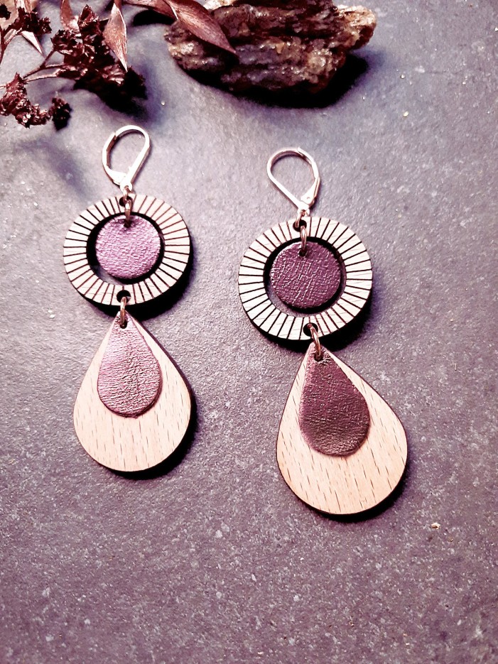 Boucles d'oreilles ETHNIQUE Cassis