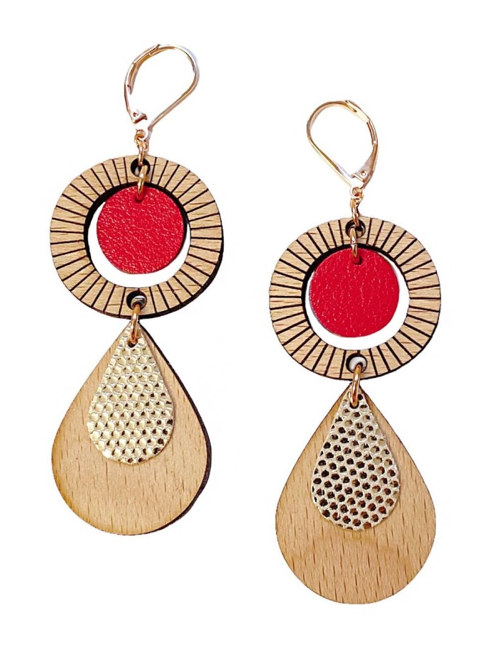 Boucles d'oreilles ETHNIQUE Rouge