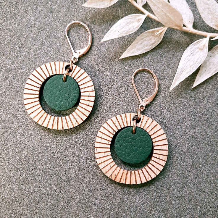 Boucles d'oreilles BULLE Vert de gris