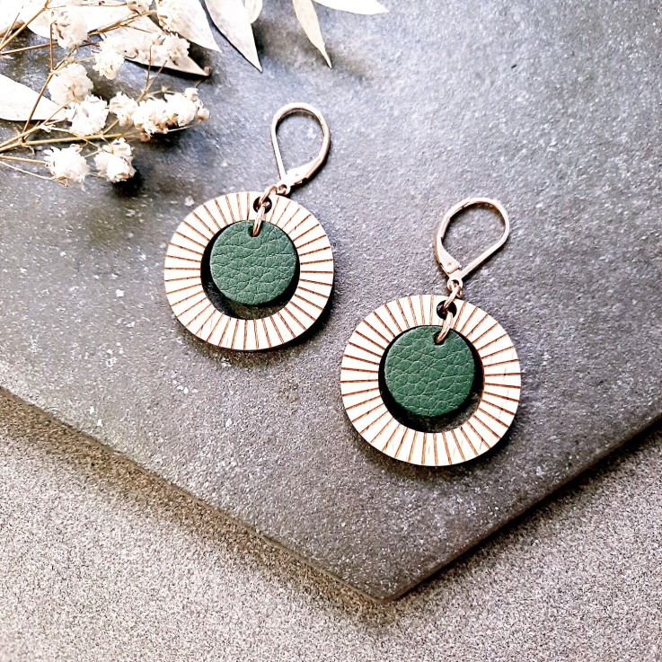 Boucles d'oreilles BULLE Vert de gris