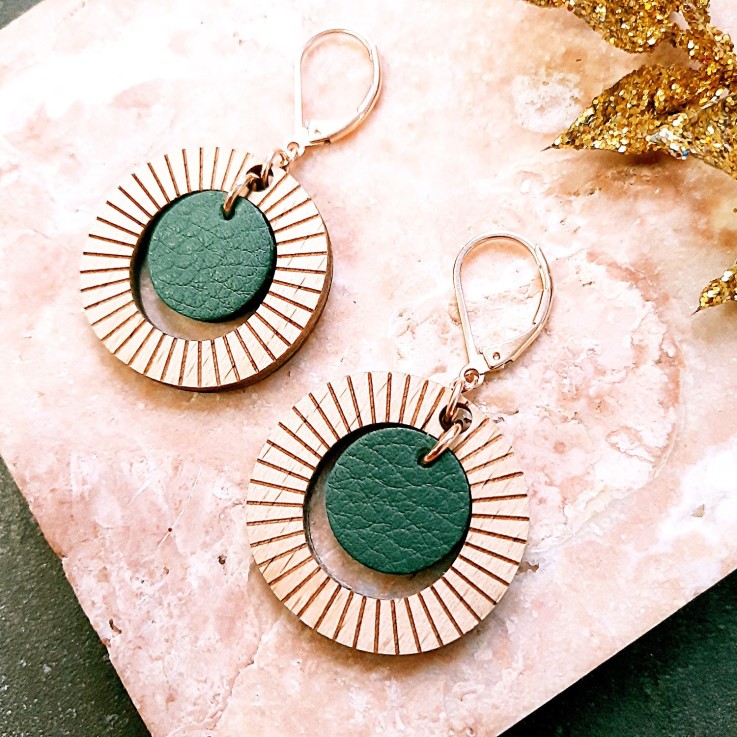 Boucles d'oreilles BULLE Vert de gris