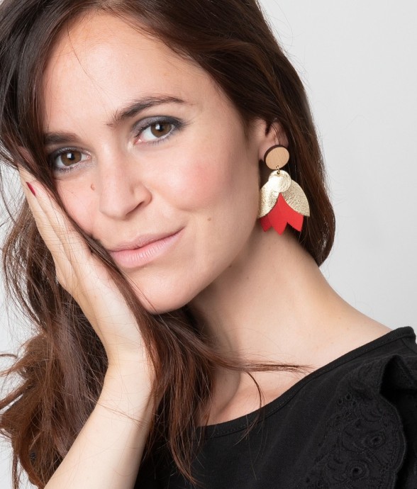 Boucles oversize MANDALA Rouge