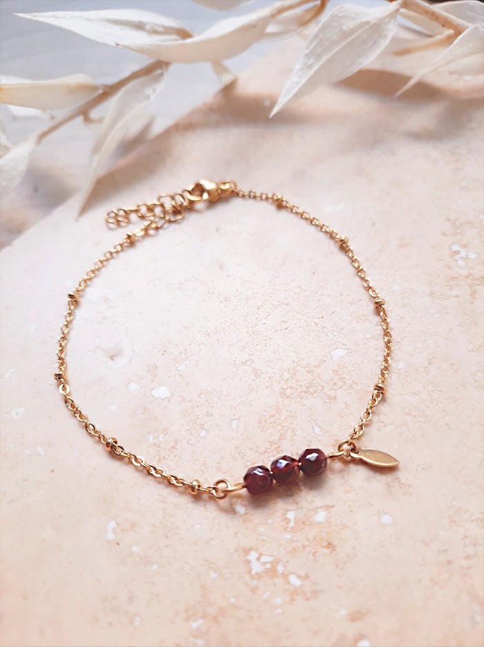 Bracelet POINTS Grenat