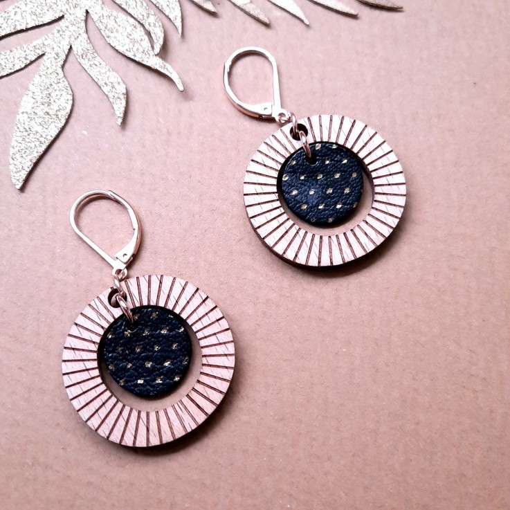 Boucles d'oreilles BULLE en bois Olive