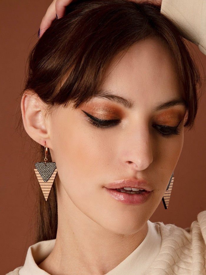 Boucles d'oreilles en bois MARINIERE Olive