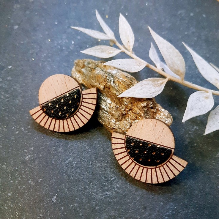 Boucles d'oreilles AZTEQUE Olive