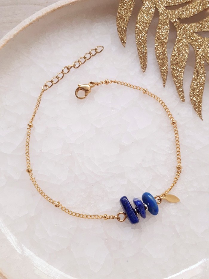 Bracelet CHAKRAS pierres Lapis lazuli