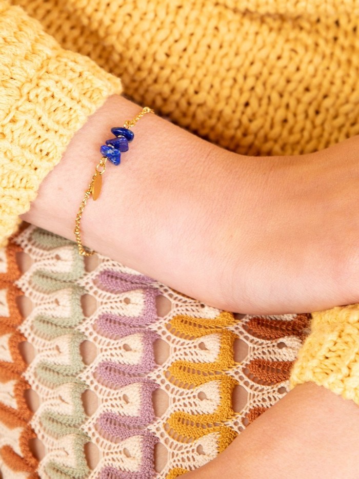Bracelet CHAKRAS pierres Lapis lazuli