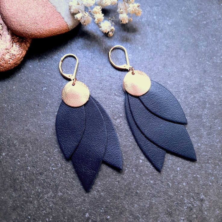 Boucles d'oreilles longues CELESTE Marine
