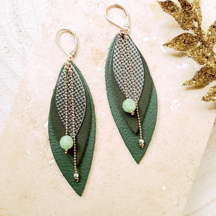 Boucles d'oreilles POP Vert de gris
