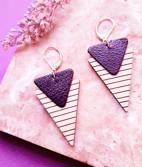 Boucles d'oreilles en bois...