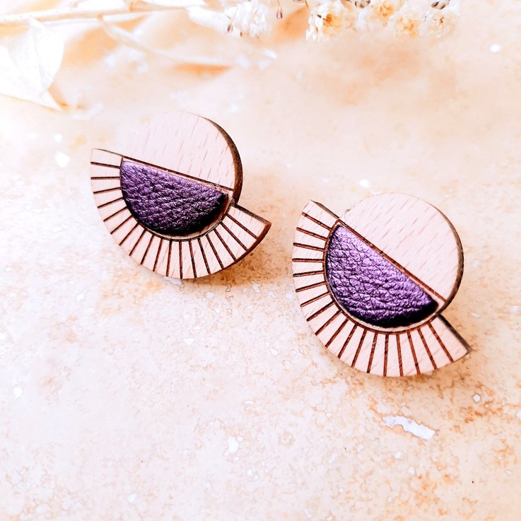 Boucles d'oreilles AZTEQUE Cassis