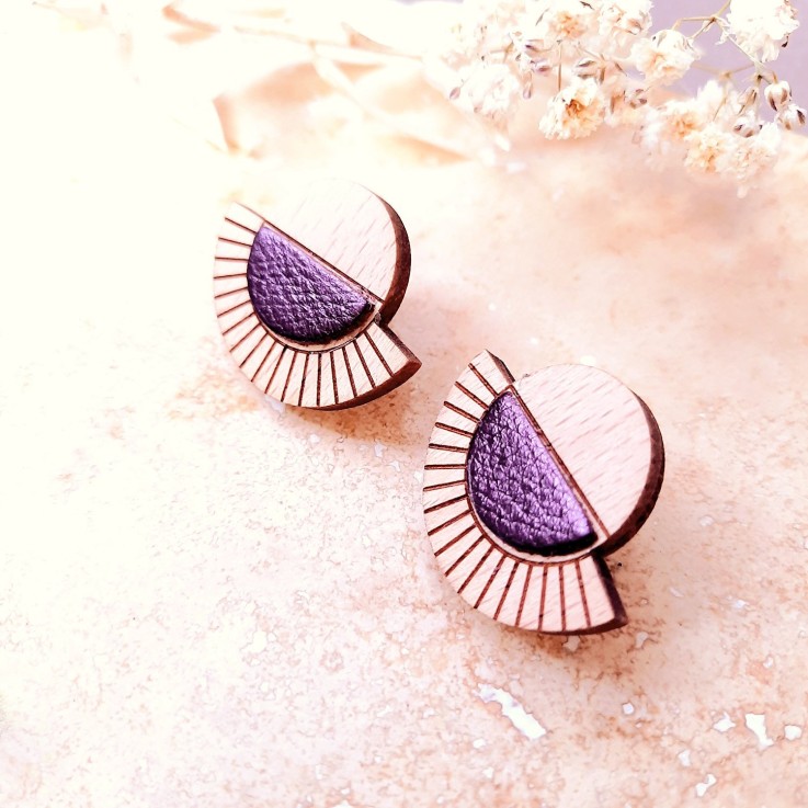Boucles d'oreilles AZTEQUE Cassis