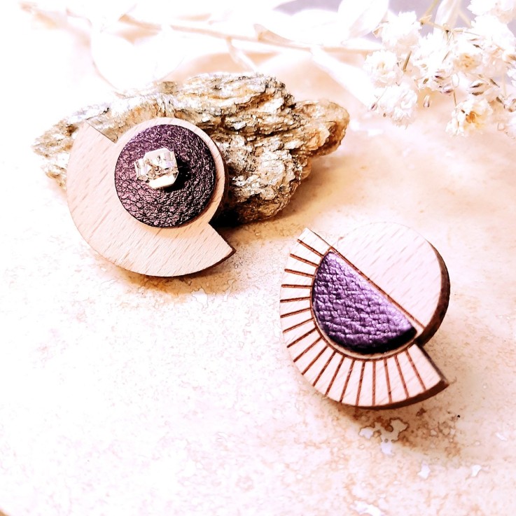 Boucles d'oreilles AZTEQUE Cassis