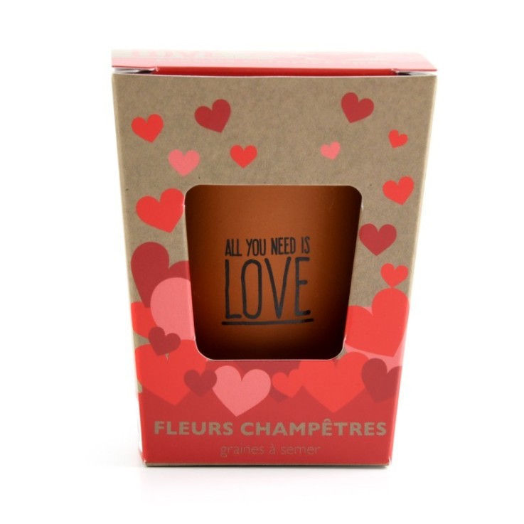 Kit message All you need is love - Fleurs champêtres