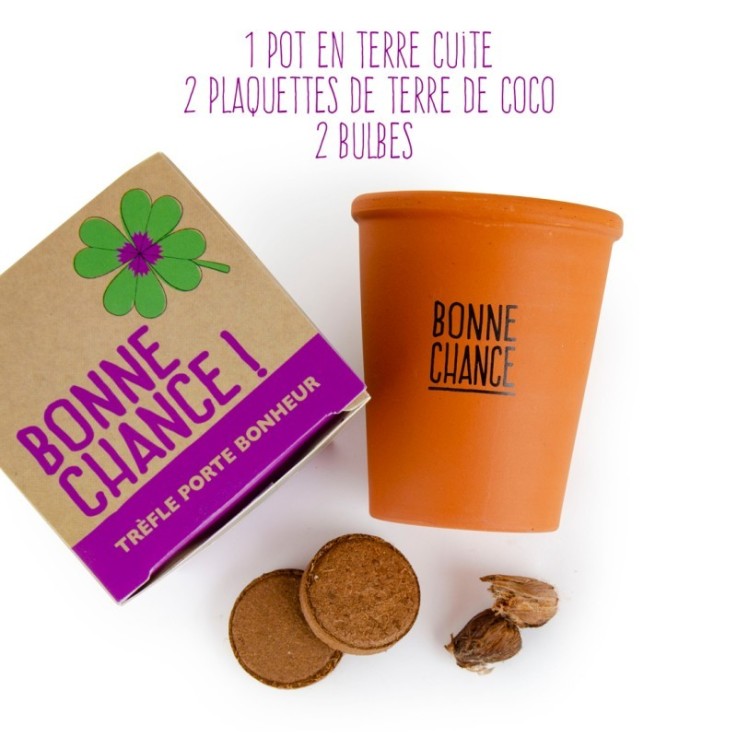 Kit message Bonne chance - Trèfle à 4 feuilles
