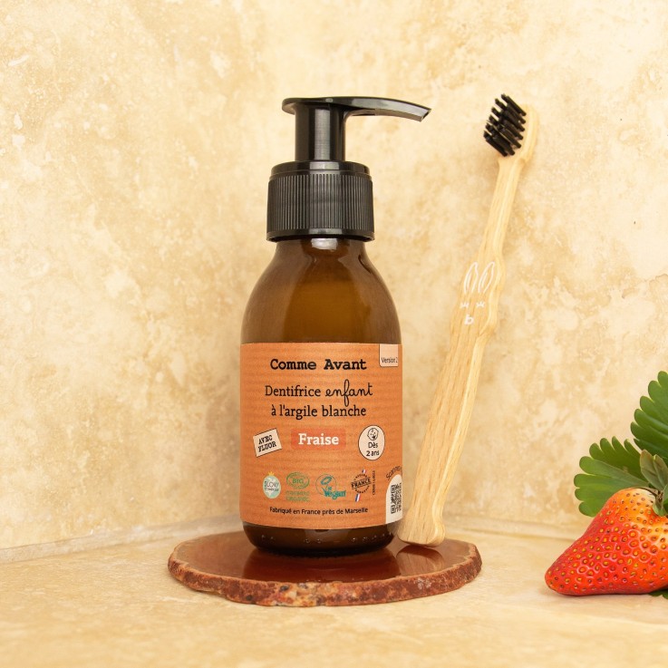 Dentifrice à l'Argile Blanche - Fraise Bio (90 ml)