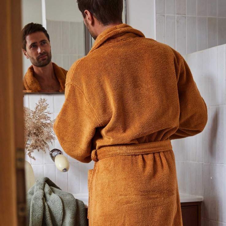 Peignoir mixte col châle Douceur Nature Coton Bio