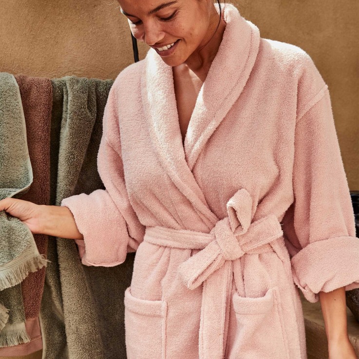 Peignoir mixte col châle Douceur Nature Coton Bio
